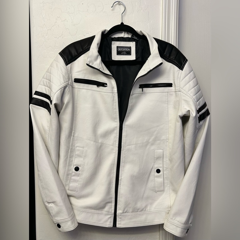 Men's White and Black Jacket
